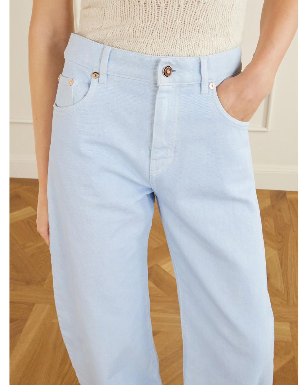 Gabriela Hearst Blue Amoret Mid-Rise Wide-Leg Jeans