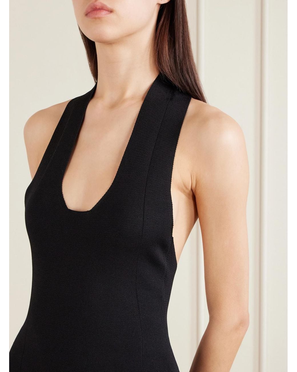 Khaite Black Mahi Knitted Halterneck Maxi Dress
