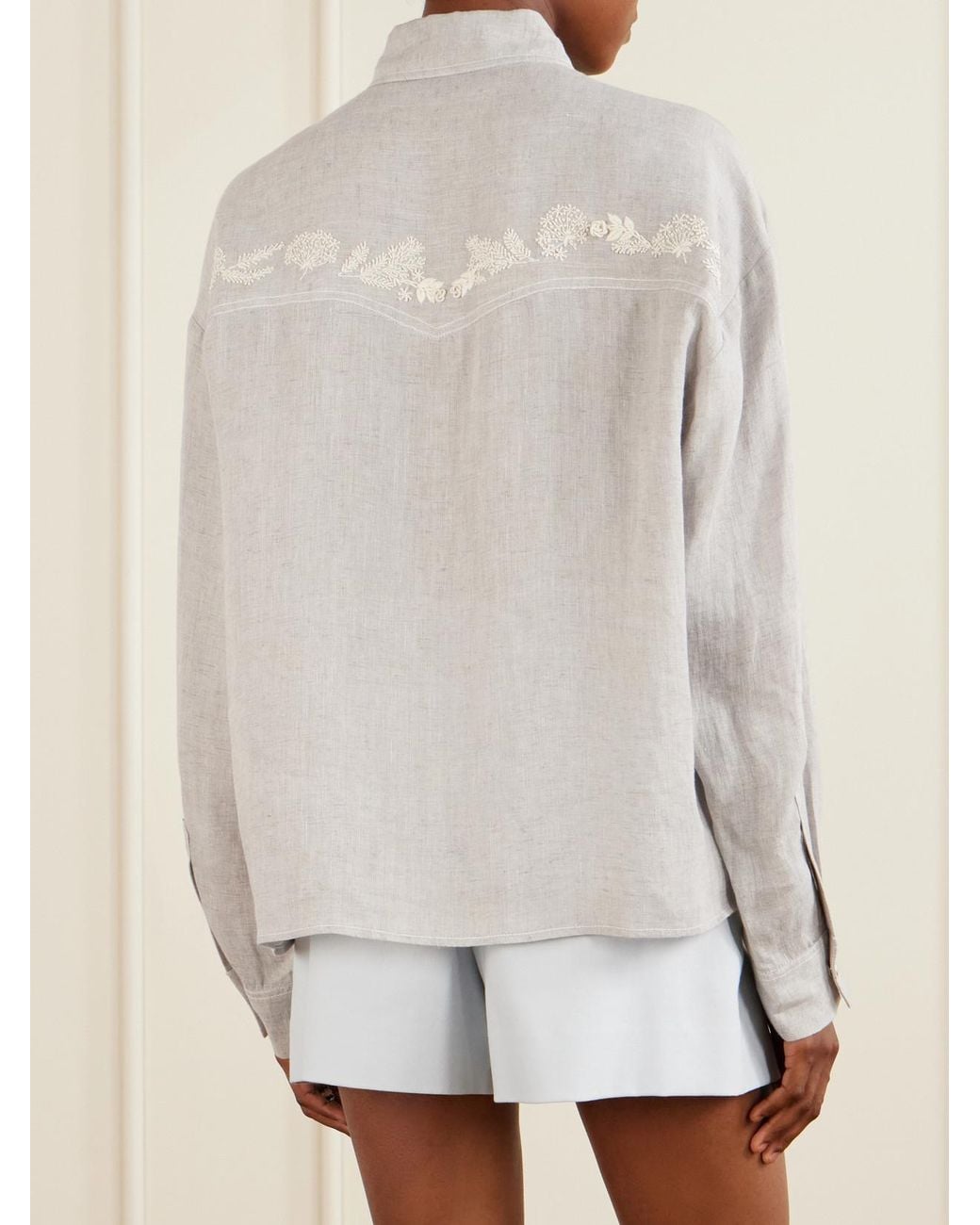 Twp White Carter Shirt With French Knots Shirt