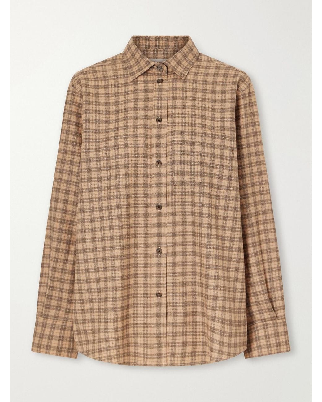 Rohe Natural Checked Wool-Blend Shirt