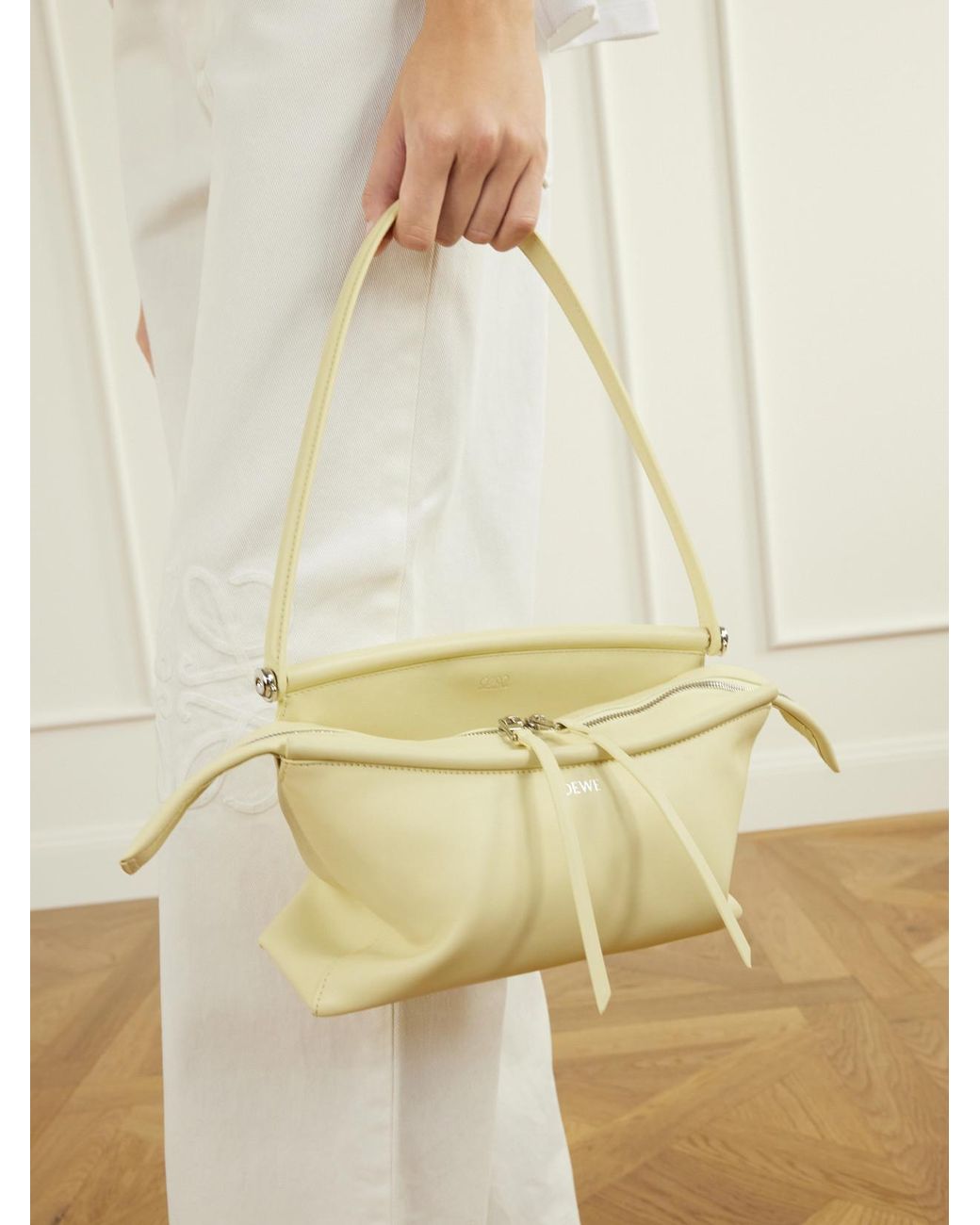 Loewe Yellow Whisker Leather Shoulder Bag