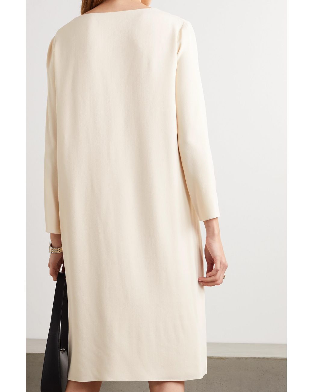 The Row Larina Crepe Tunic Dress in Natural | Lyst UK