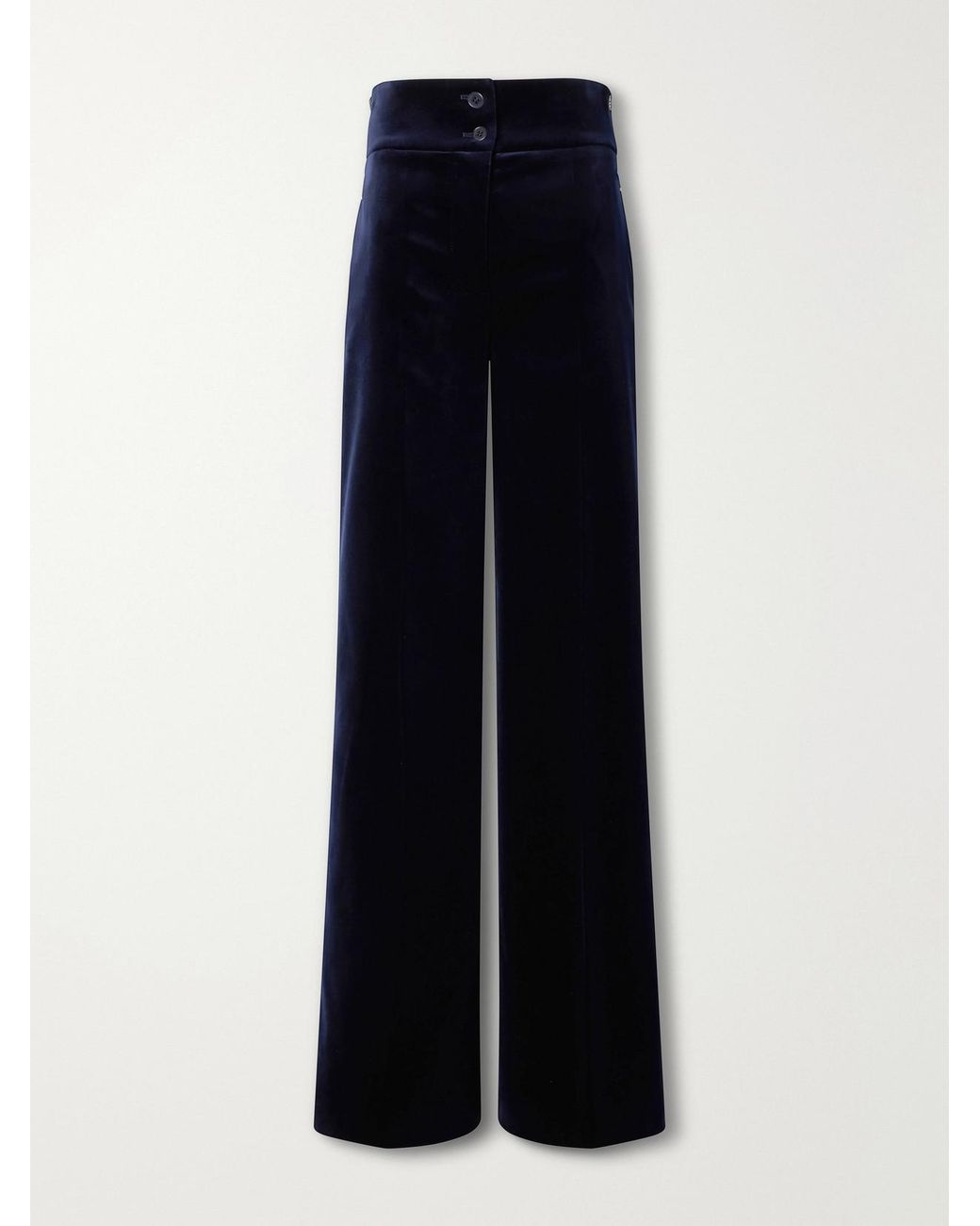 Altuzarra Blue Rudy Cotton-Blend Velvet Straight-Leg Pants