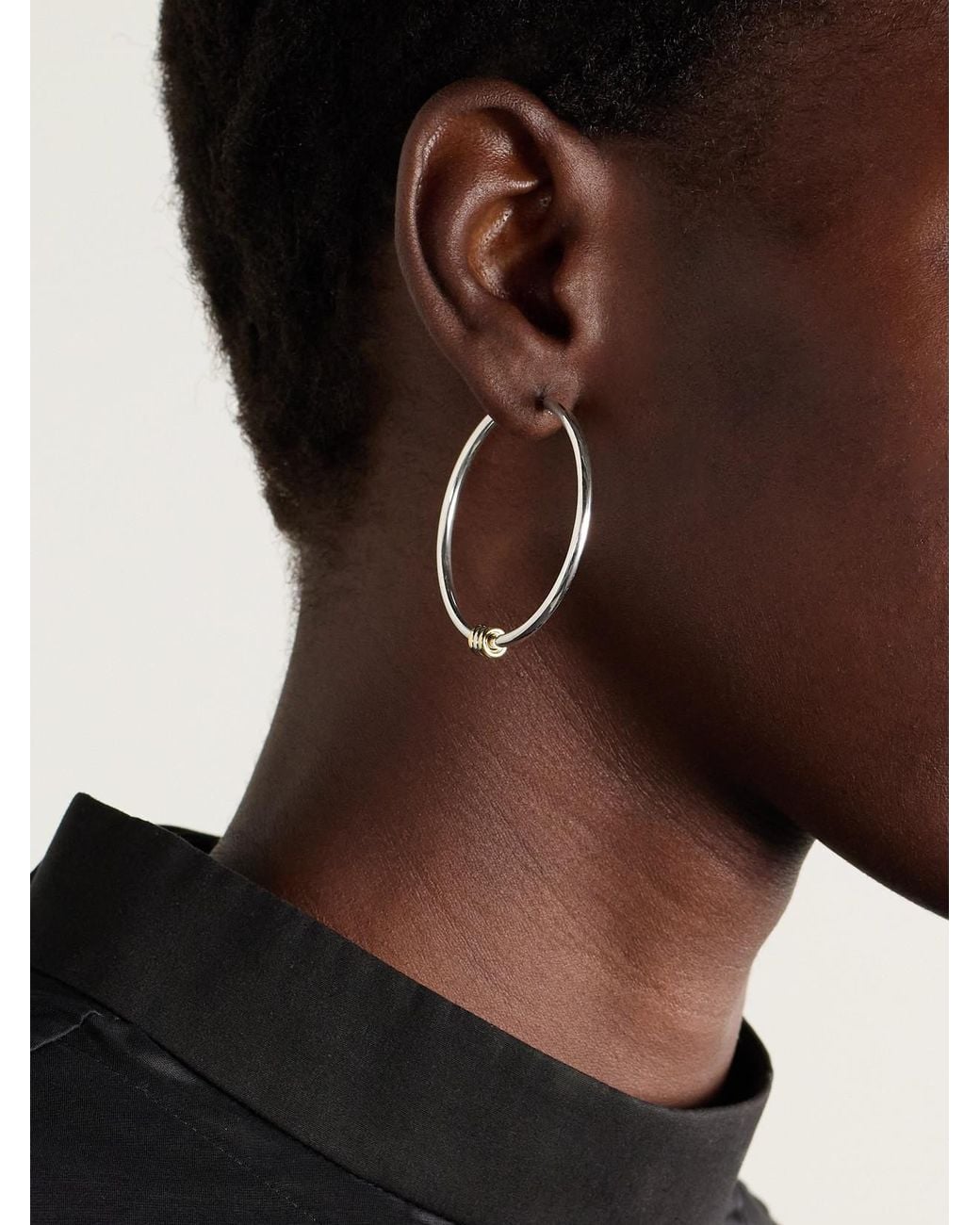 Spinelli Kilcollin Natural Pegasus Sterling And 18-Karat Hoop Earrings