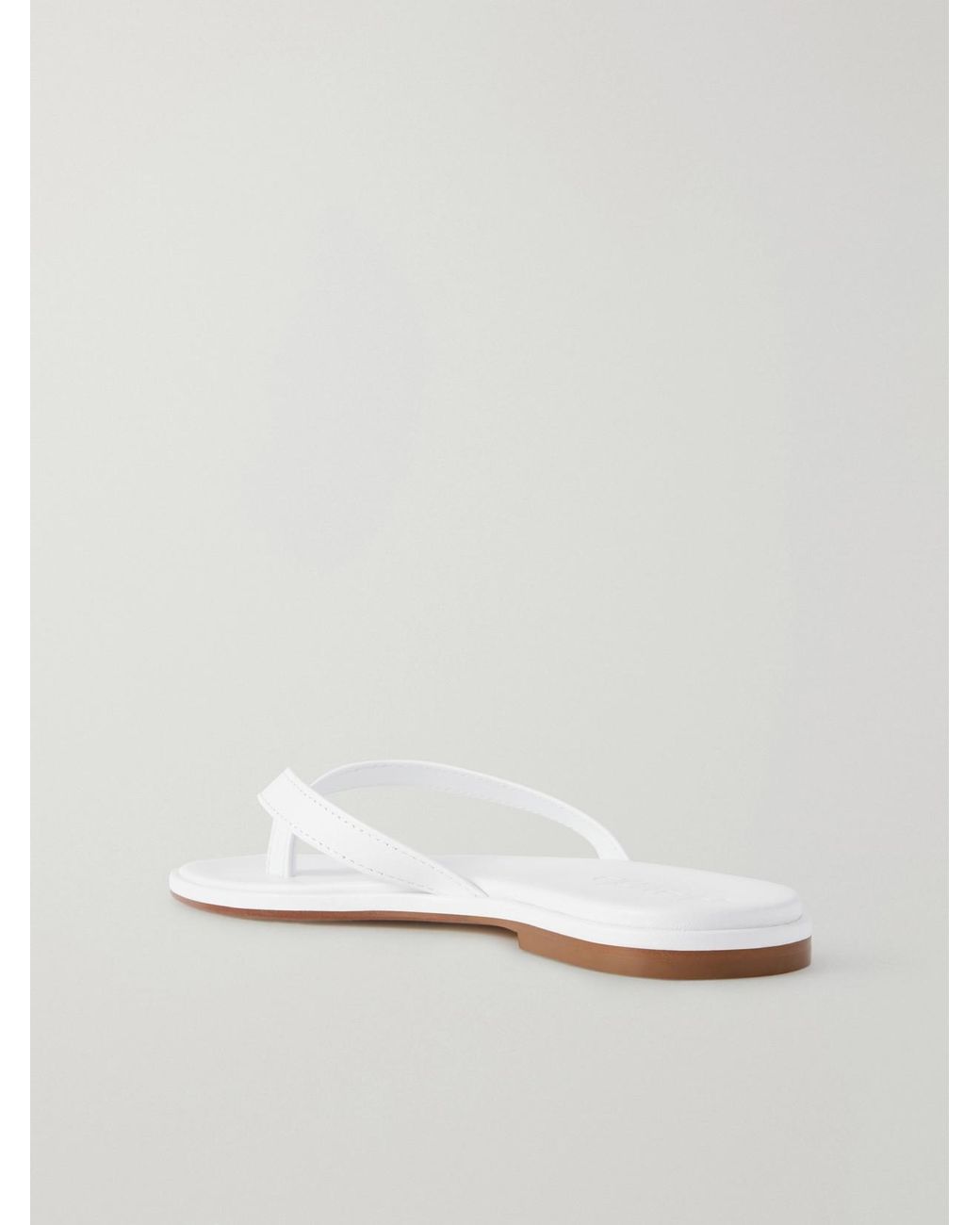 Aeyde White Melody Leather Flip Flops
