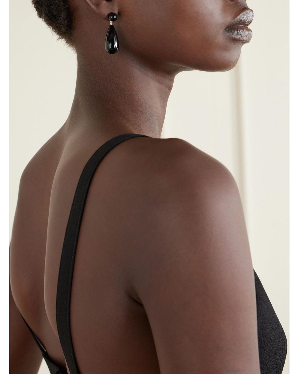 LIE STUDIO Black The Lola Sterling Onyx Earrings