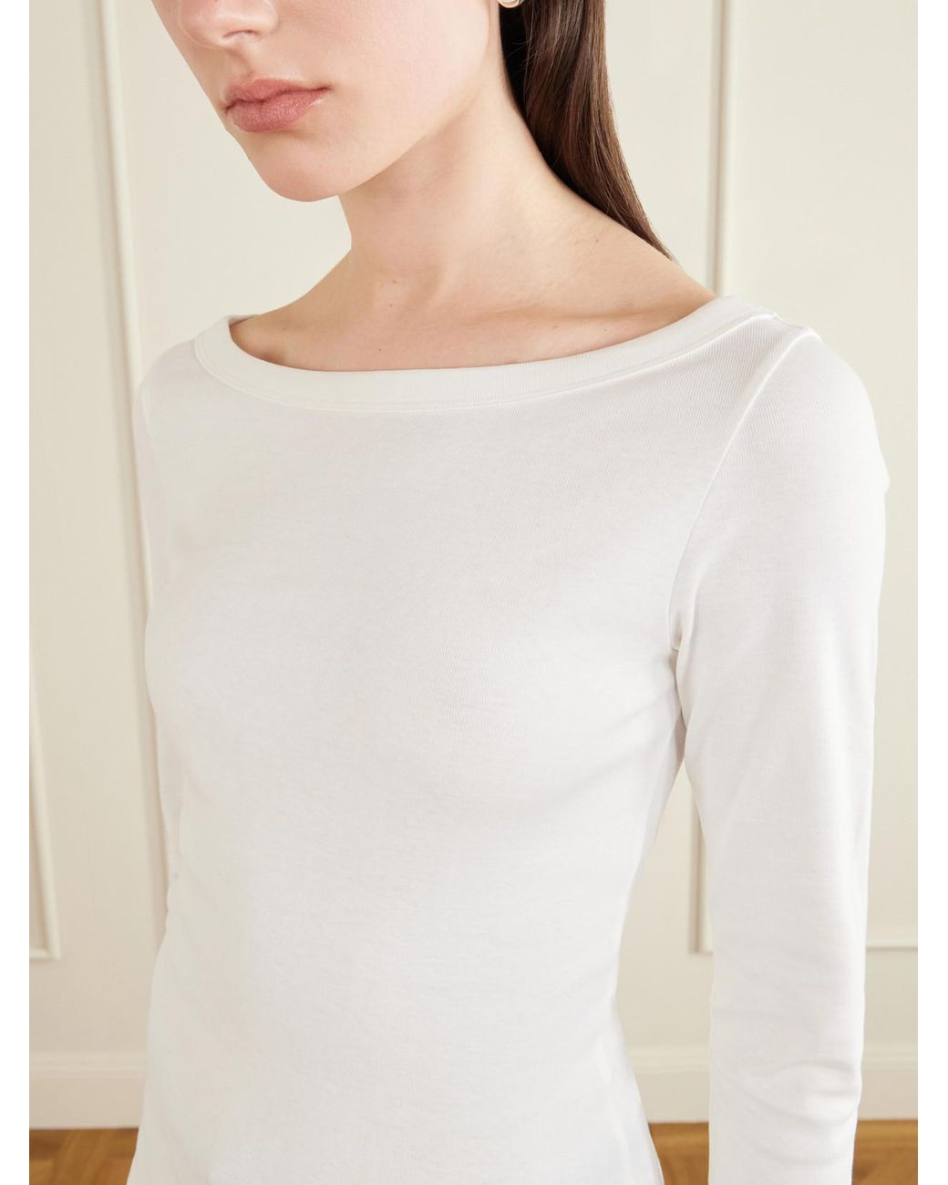 Flore Flore White Steffi Ribbed Organic Cotton-Jersey T-Shirt