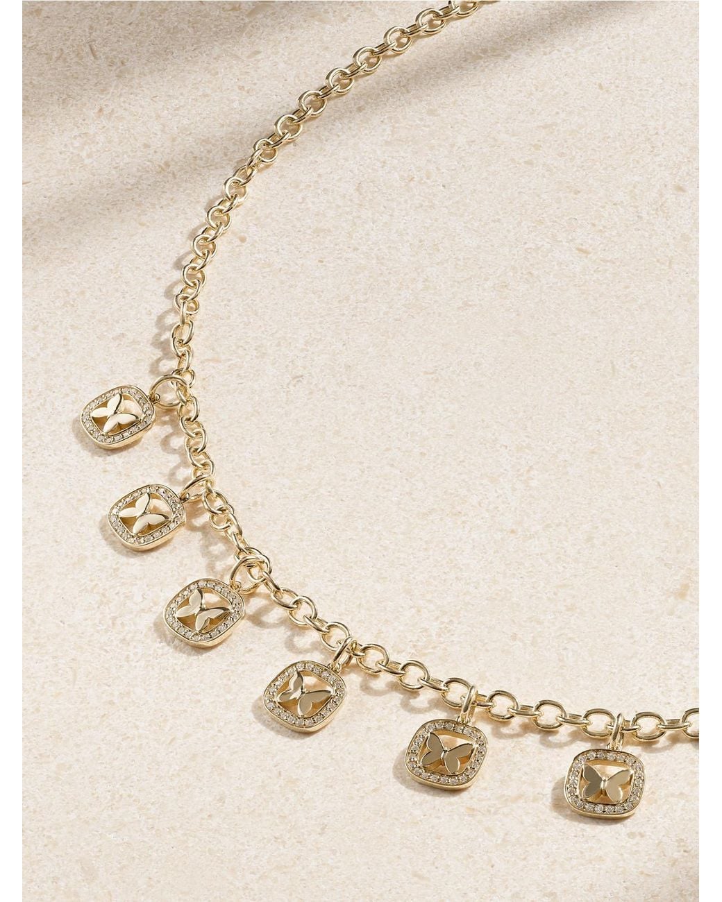 Sydney Evan Natural Open Icon Butterfly 14-Karat Diamond Necklace