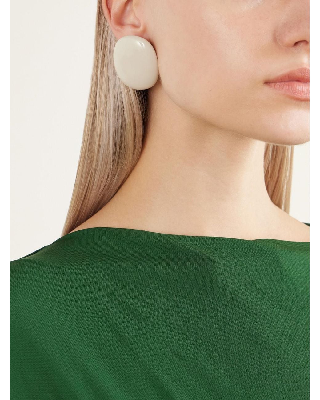 Camille Surault White Blowblow Resin And Sterling Earrings
