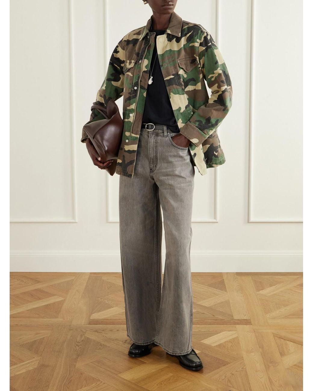 Nili Lotan Green Sacha Camouflage-Print Cotton-Drill Jacket