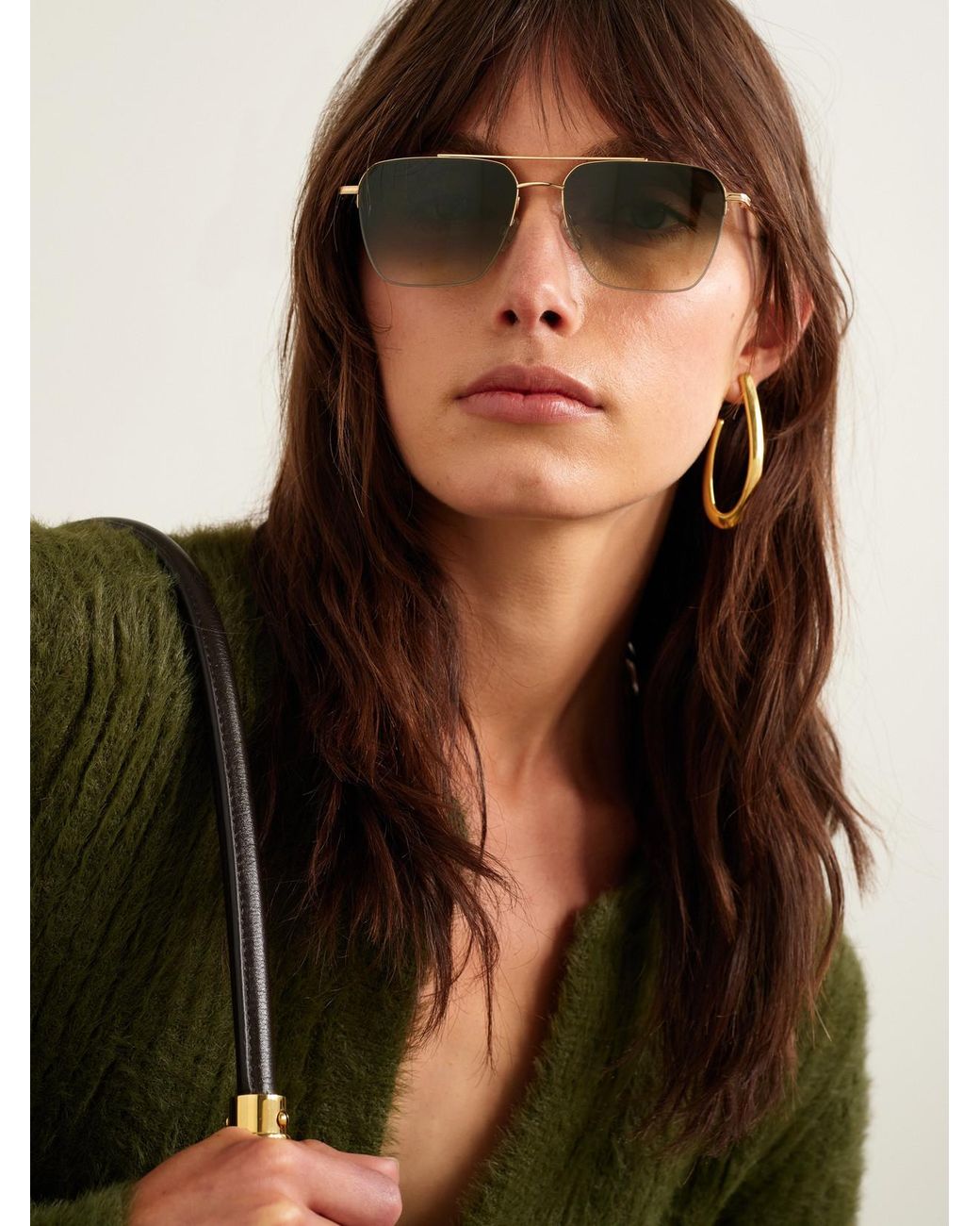 Barton Perreira Green Armstrong Aviator-Style-Tone Titanium Sunglasses