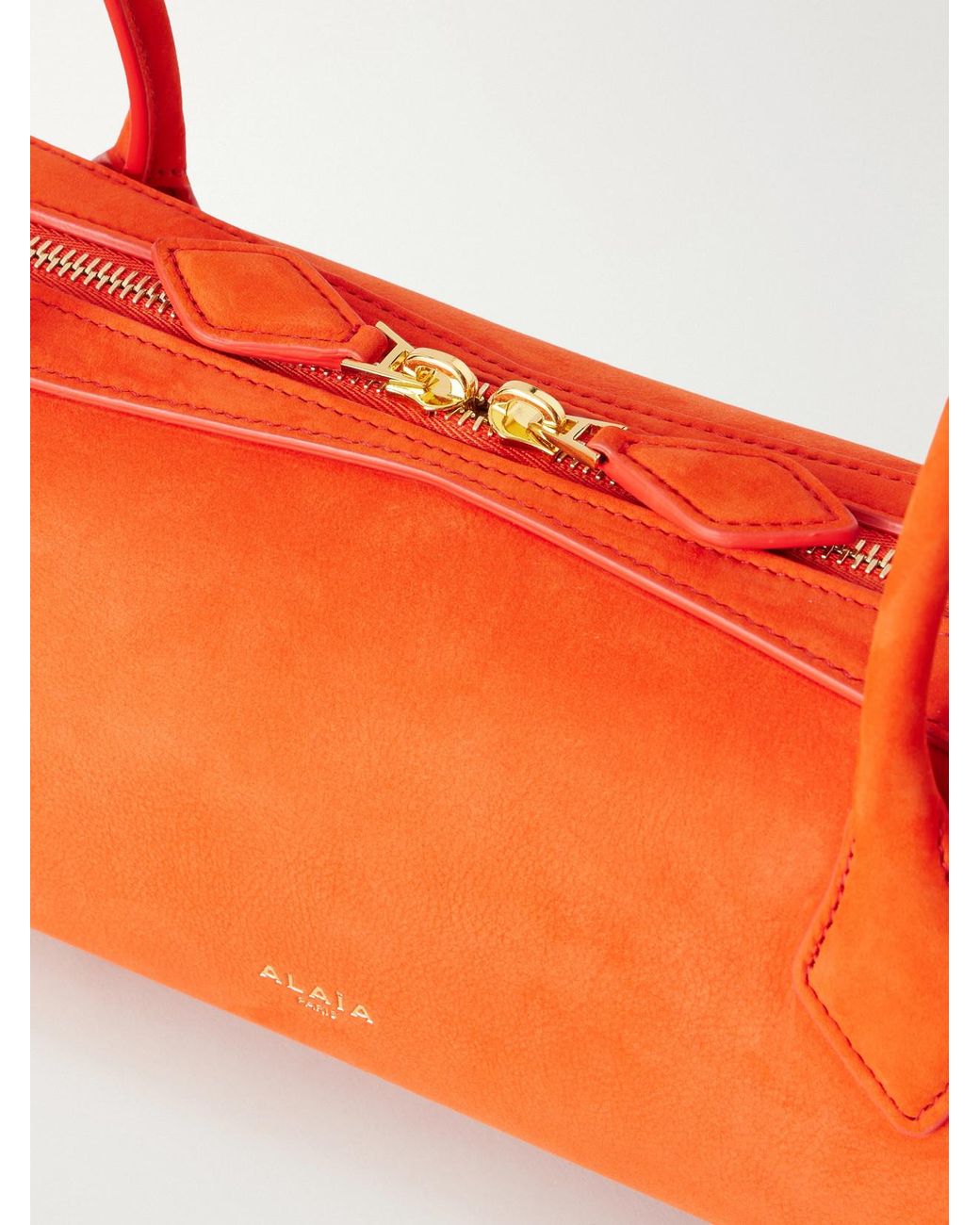 Alaïa Red Le Teckel Medium Nubuck Shoulder Bag