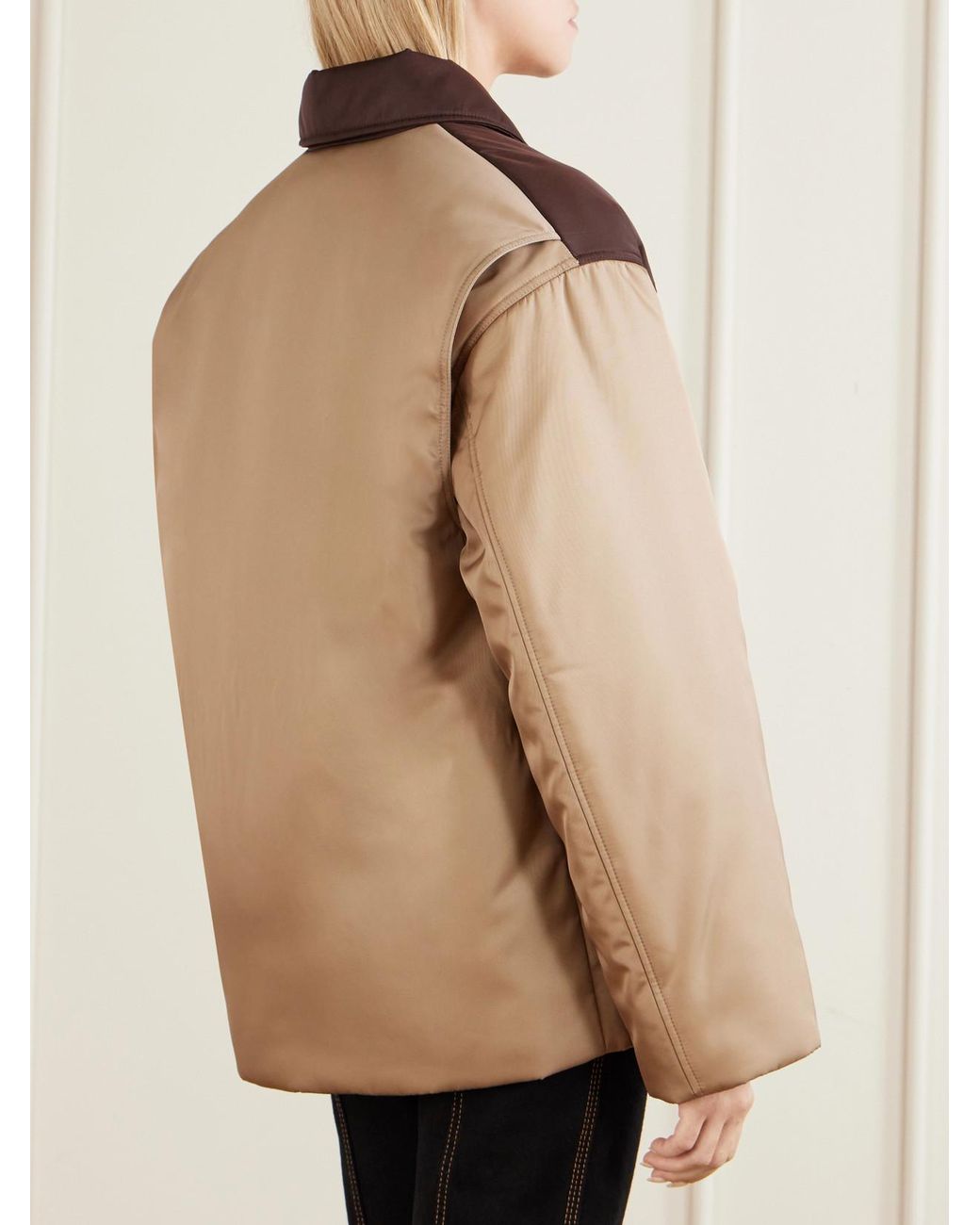 Versace Brown Belted Padded Shell Jacket