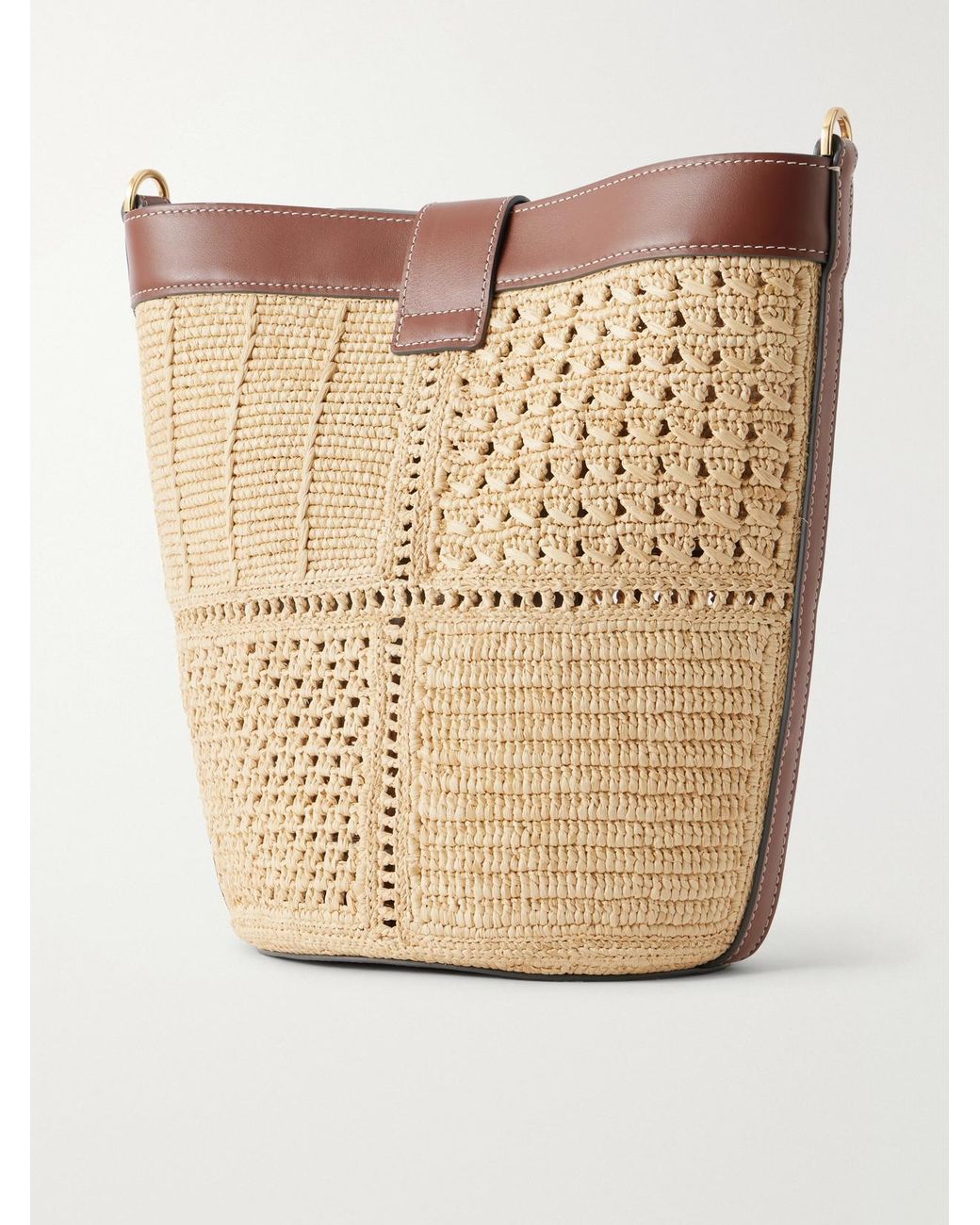 Anya Hindmarch Natural Leather-Trimmed Raffia Crossbody Bag