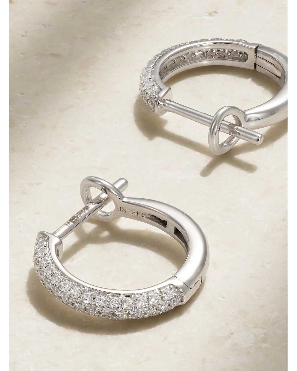Roxanne First Natural 14-Karat Diamond Hoop Earrings