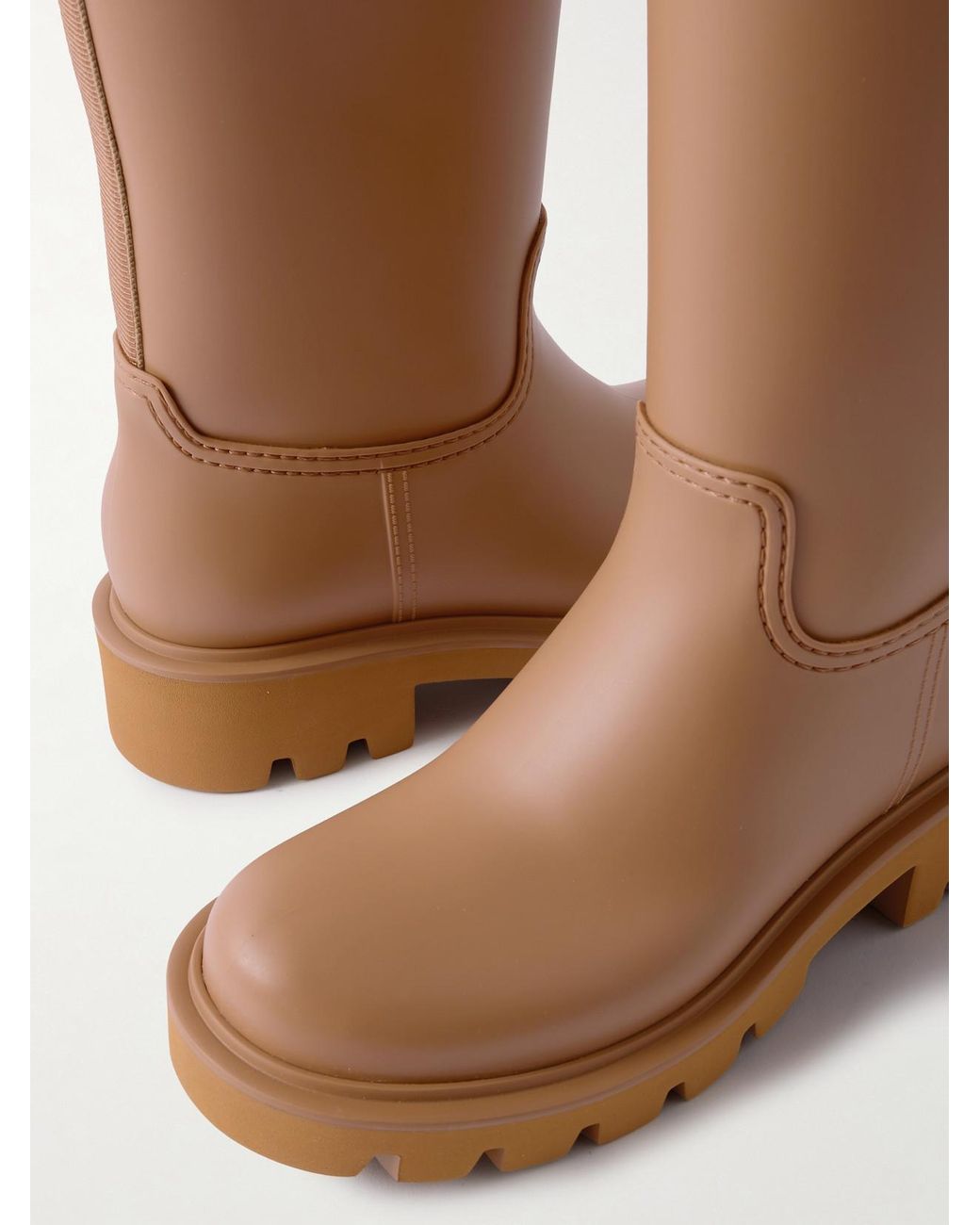 Moncler Brown Kickstream Pvc And Shell Knee Boots