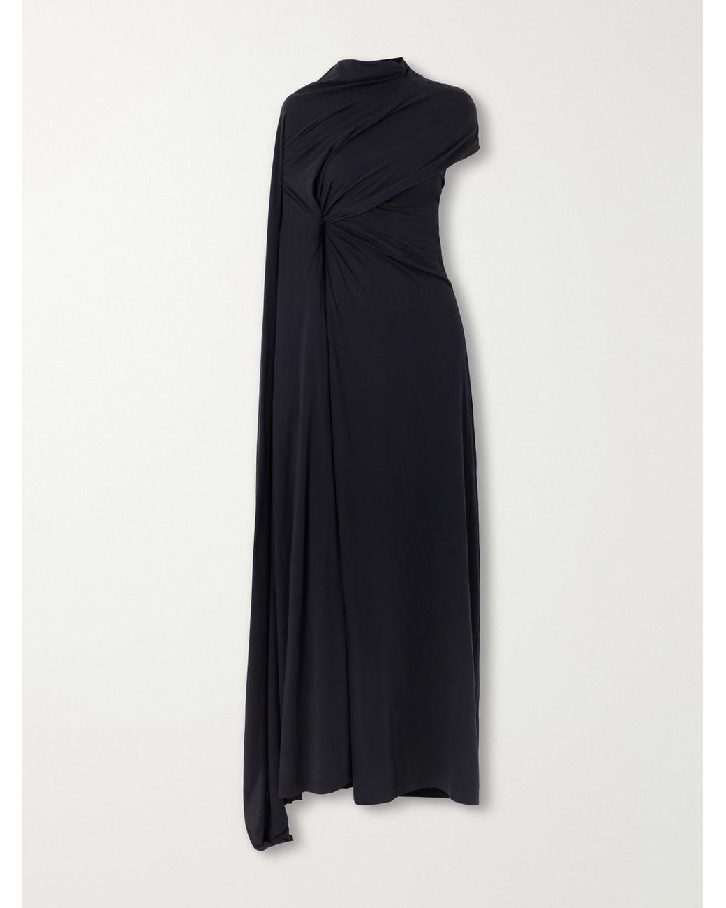 Balenciaga Blue Draped Cotton-Jersey Maxi Dress