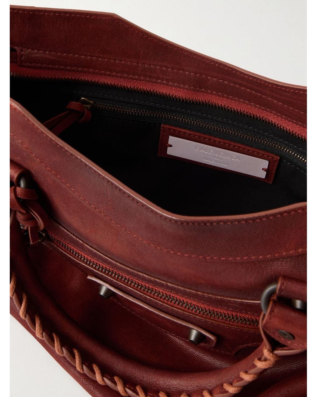 Balenciaga Red Le City Medium Leather Shoulder Bag
