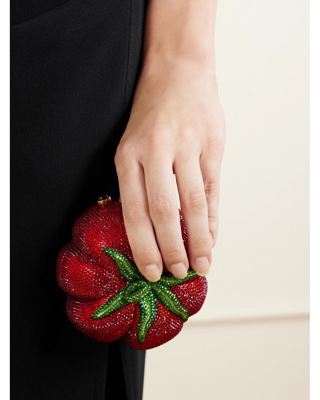 Judith Leiber Pink Tomato Crystal-Embellished-Tone Clutch