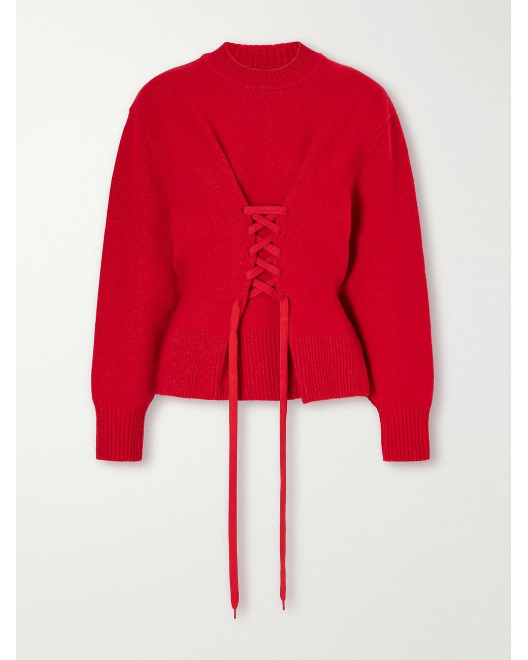 Simone Rocha Red Merino Wool-Blend Sweater