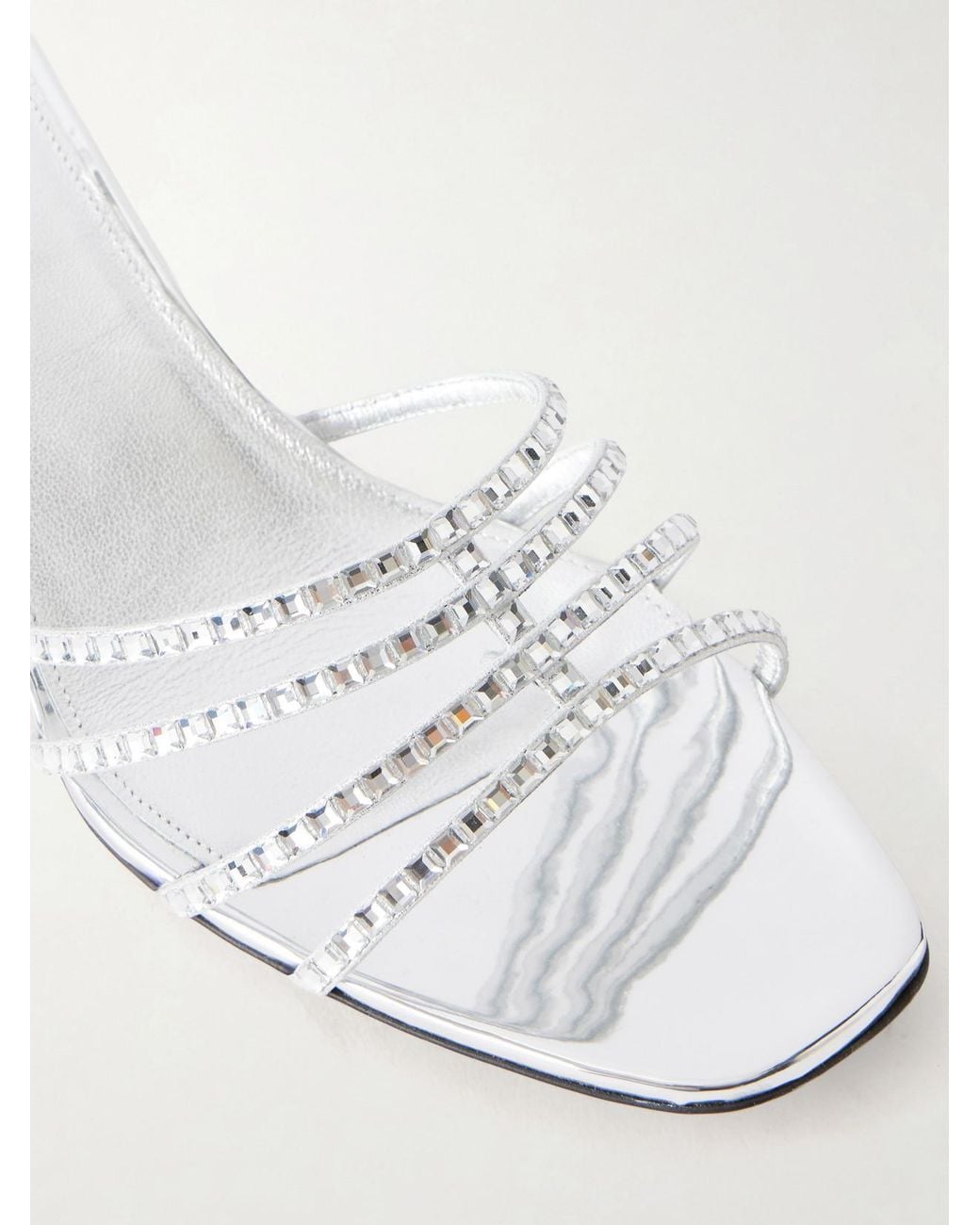 Aquazzura Natural Sensation 35 Embellished Metallic Leather Mule
