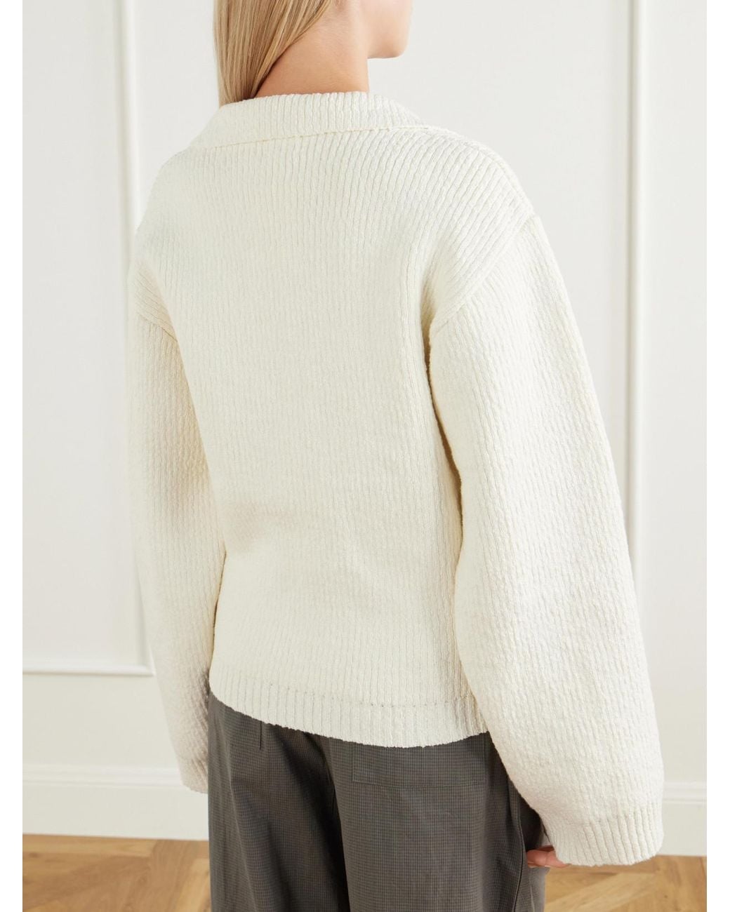 Deiji Studios White Wrap Organic Cotton Cardigan