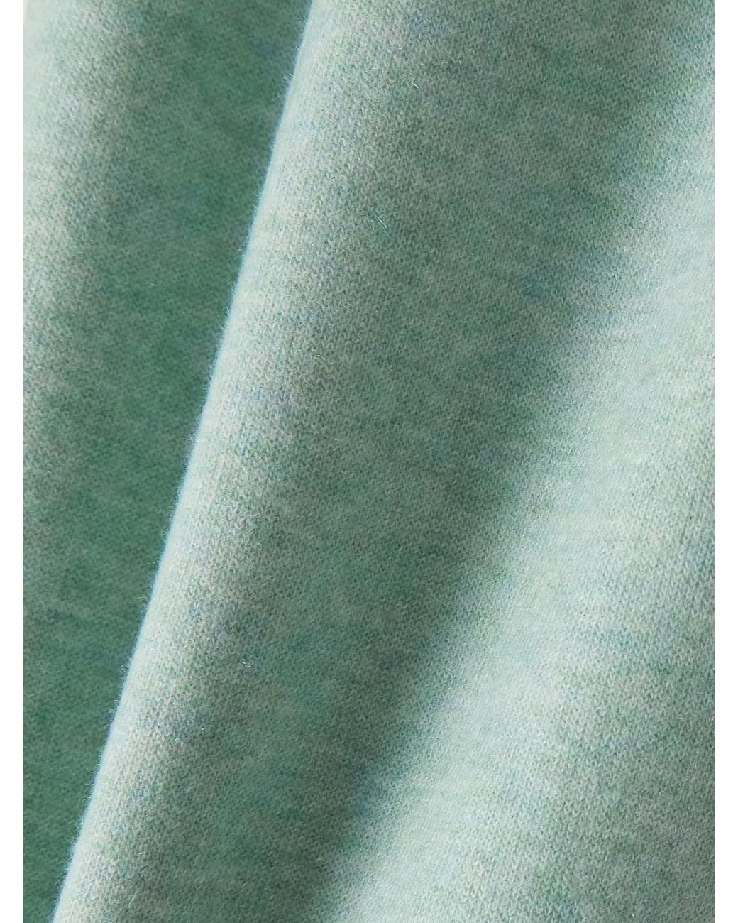 Loro Piana Green Pleated Tapered Cashmere-Blend Pants