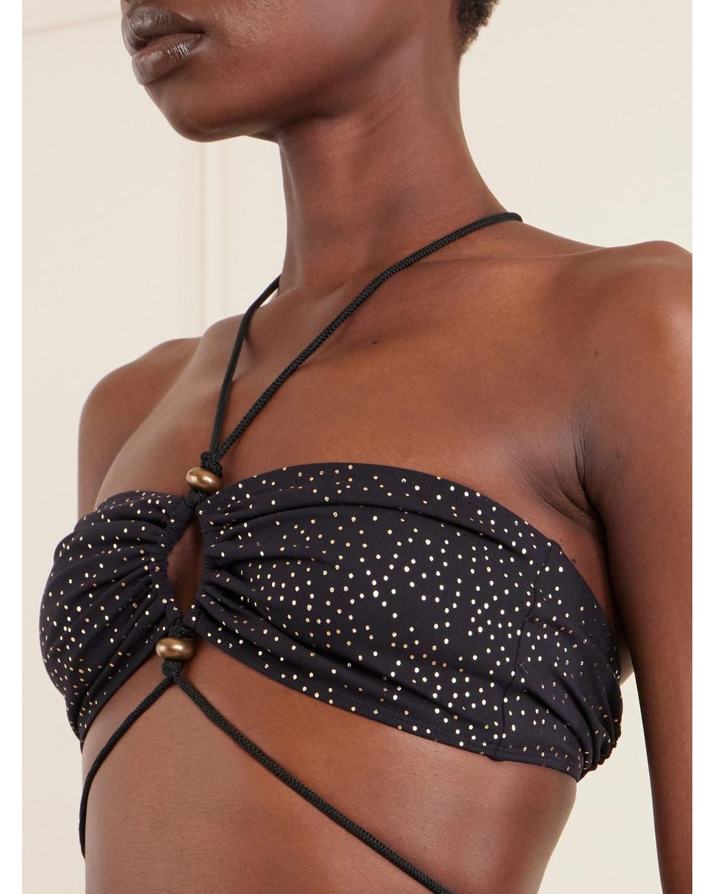 Isabel Marant White Analia Polka-Dot Bikini Top