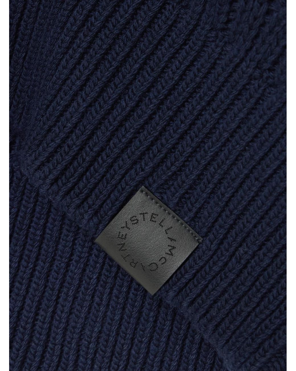 Stella McCartney Blue Falabella Cable-Knit Wool Sweater
