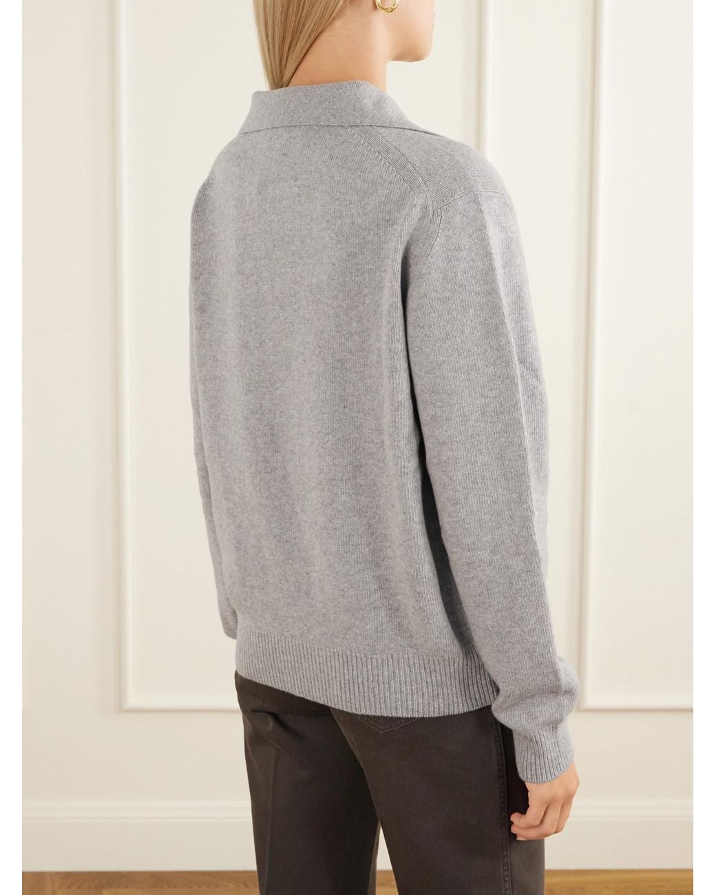 Victoria Beckham Gray Genevieve Wool And Cashmere-Blend Sweater