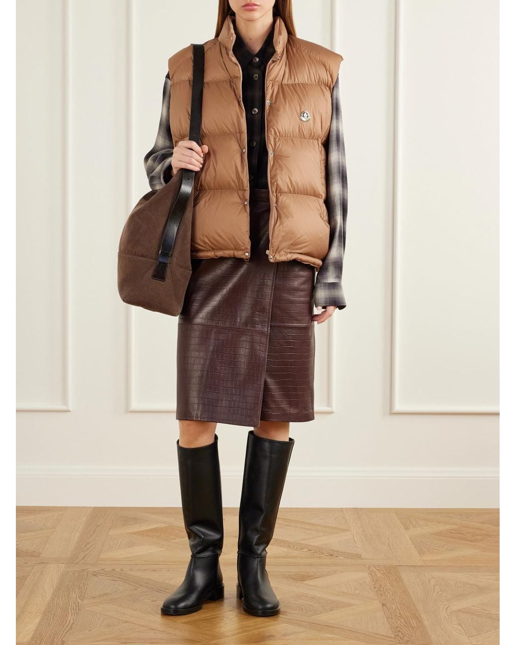 Moncler Natural Logo-Appliquéd Quilted Shell Down Vest