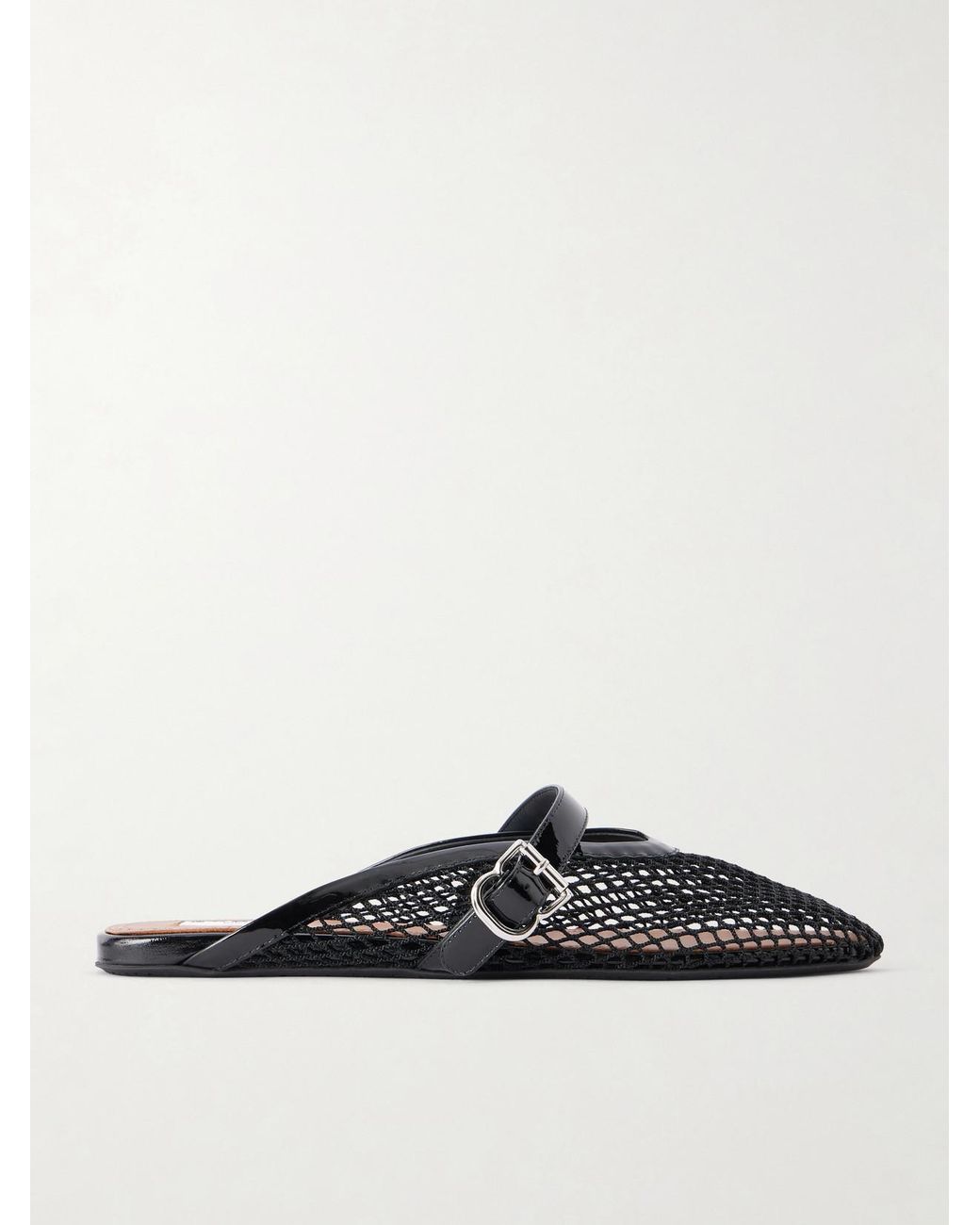 Alaïa White Fishnet Flat Mules