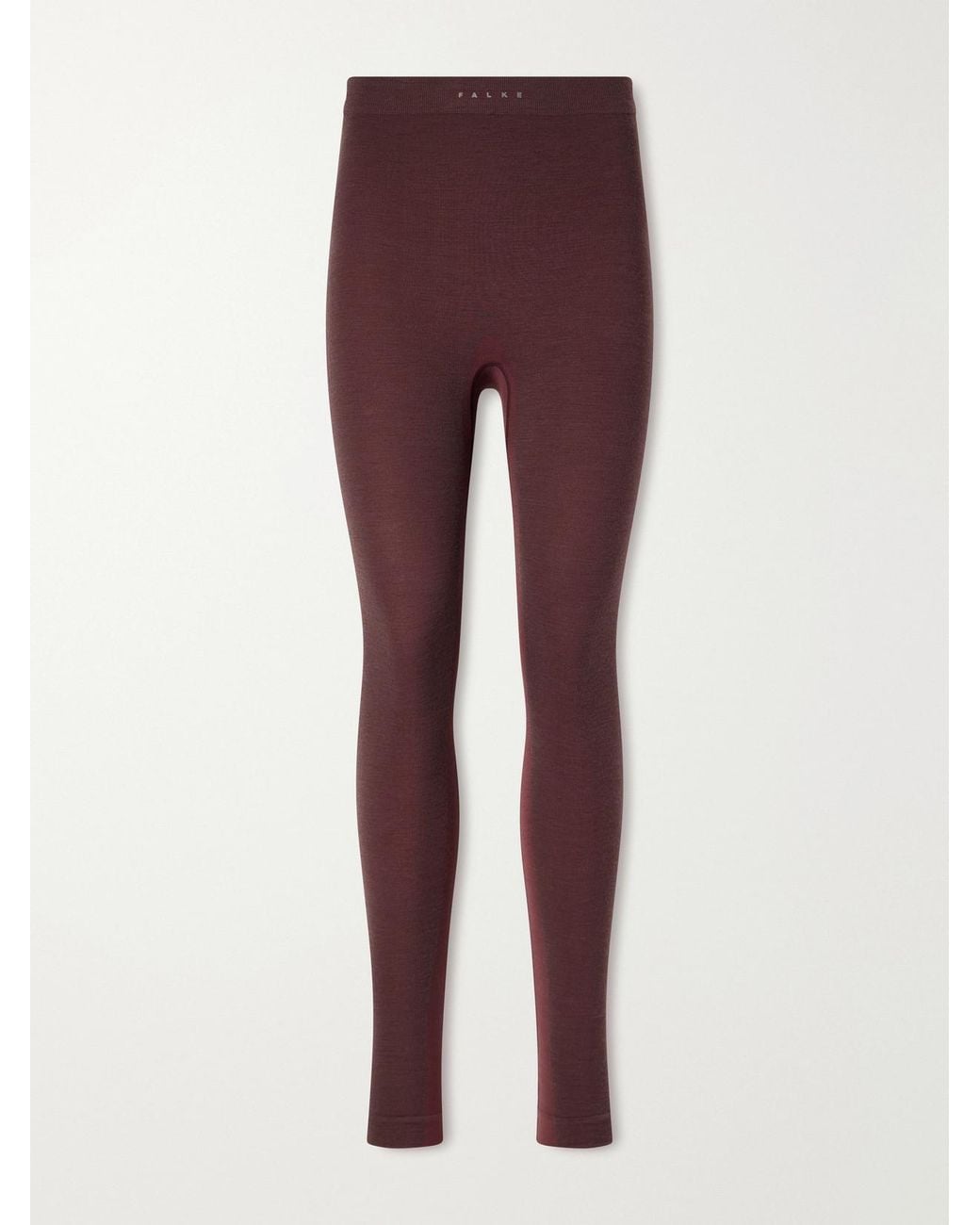 Falke Purple Thermozone Ribbed Jersey Leggings