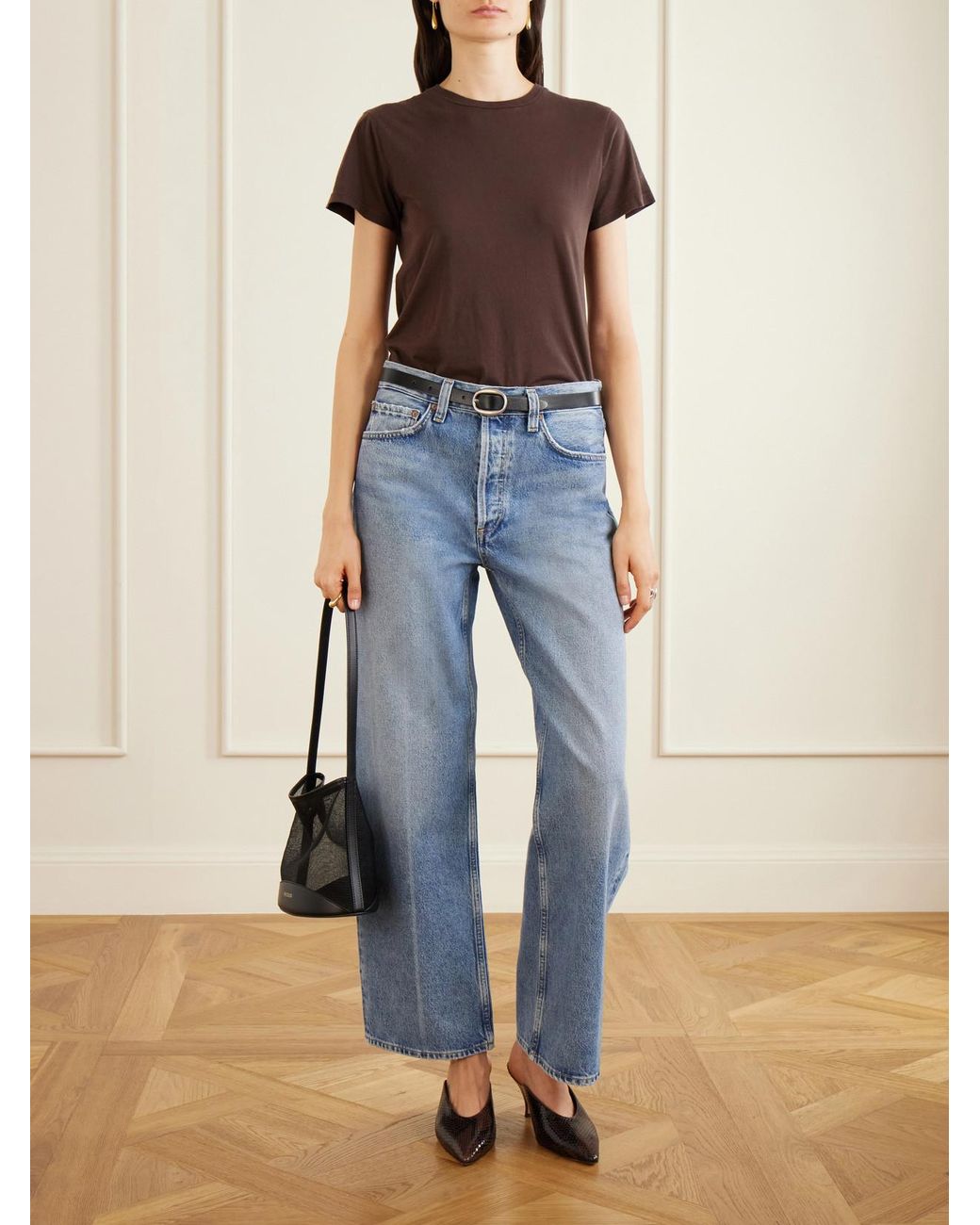 Nili Lotan Brown Lana Cotton-Jersey T-Shirt