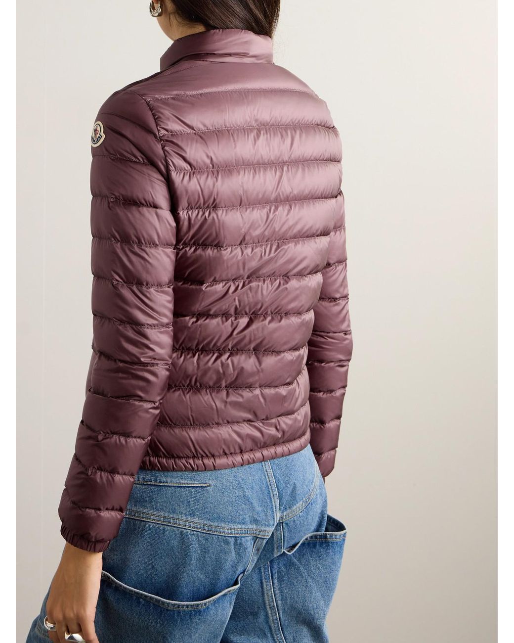 Moncler Purple Lans Quilted Shell Down Jacket