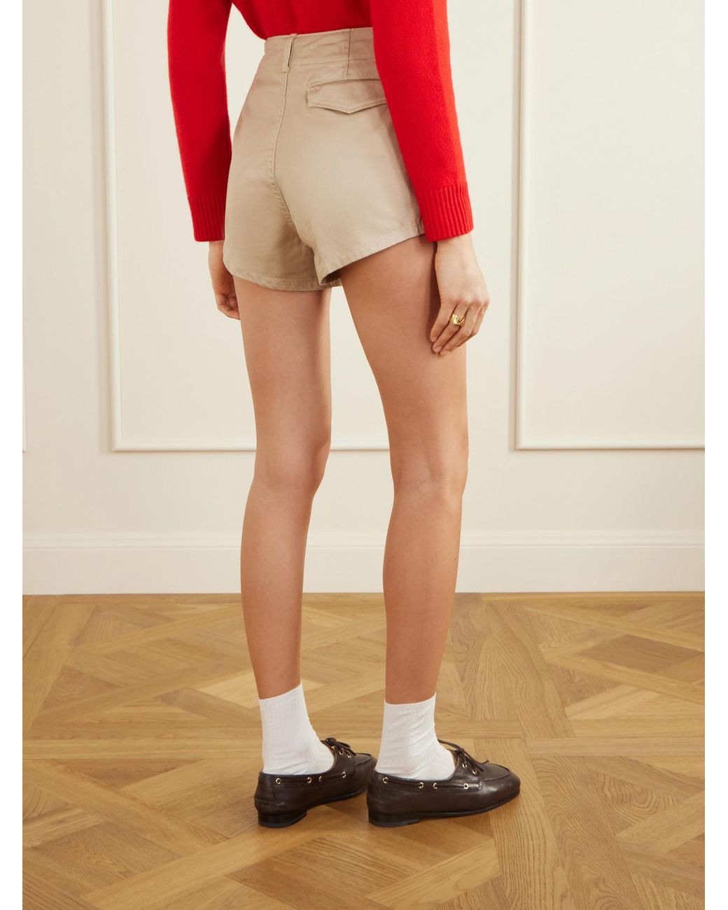 RÙADH Natural The Grier Belted Organic Cotton-Twill Shorts