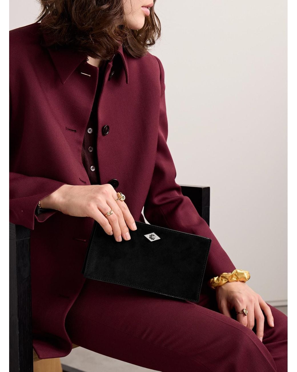Metier Black Ease Suede Clutch