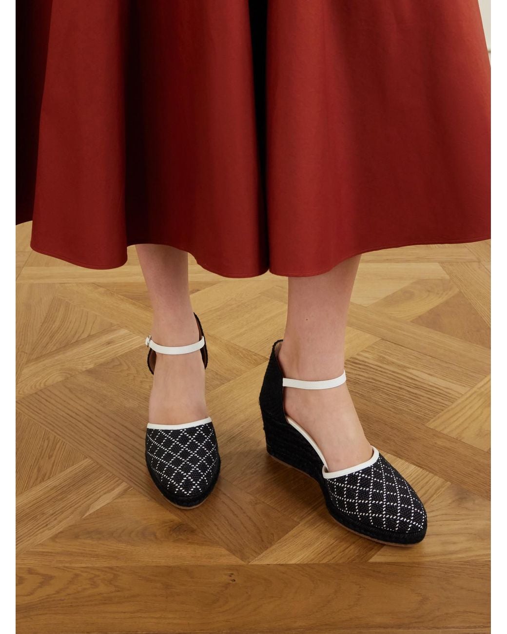 Manolo Blahnik Black Espadrahi 90 Leather-Trimmed Canvas Espadrille Pumps