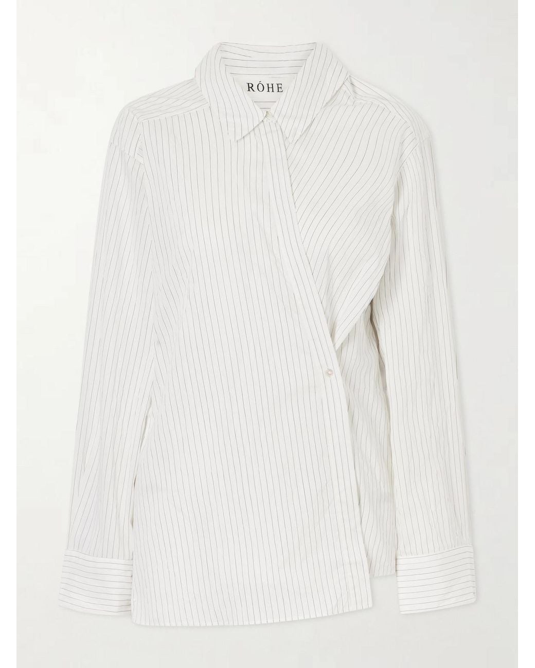 Rohe White Striped Crepon Shirt