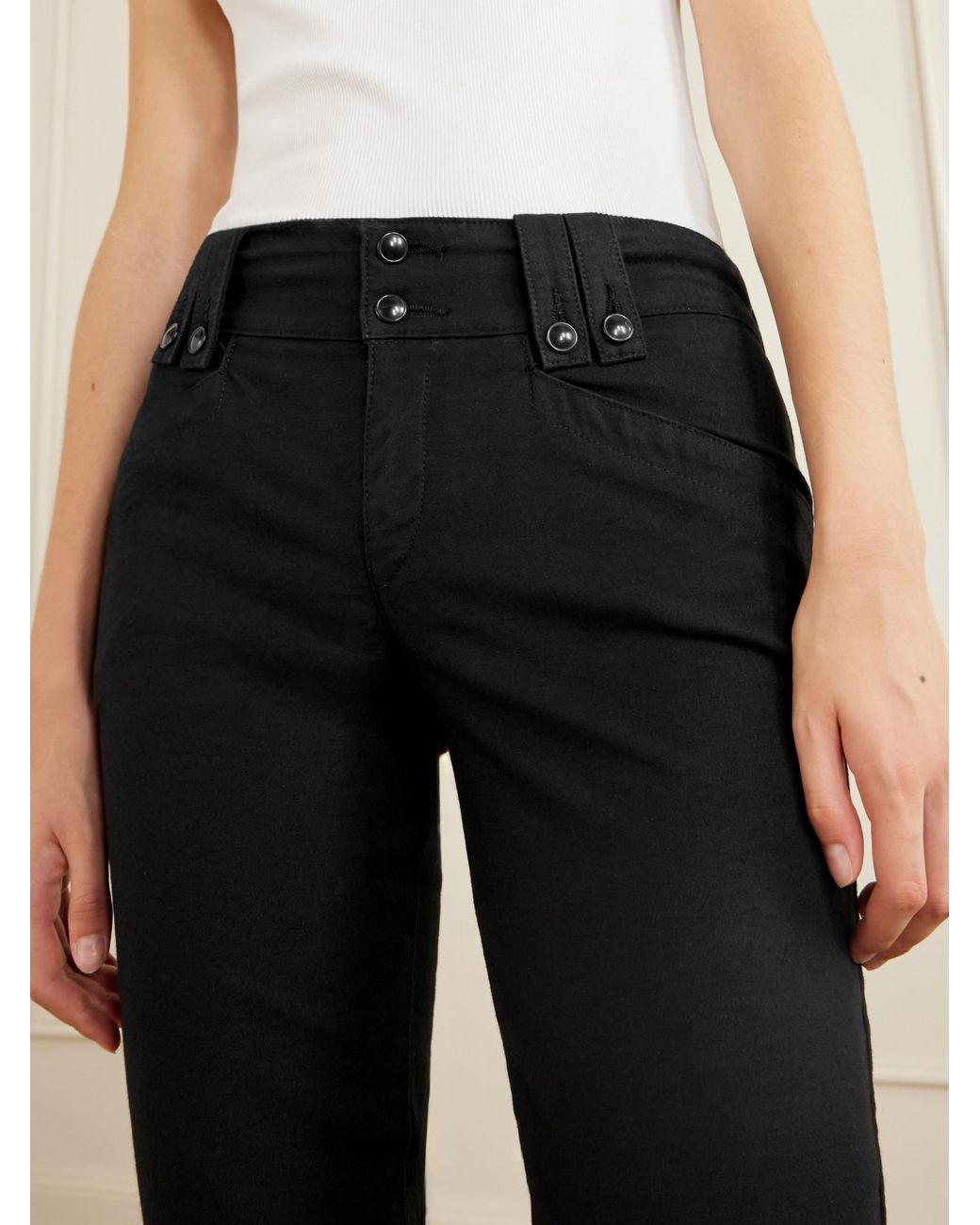Isabel Marant Black Berna Cotton-Twill Capri Pants