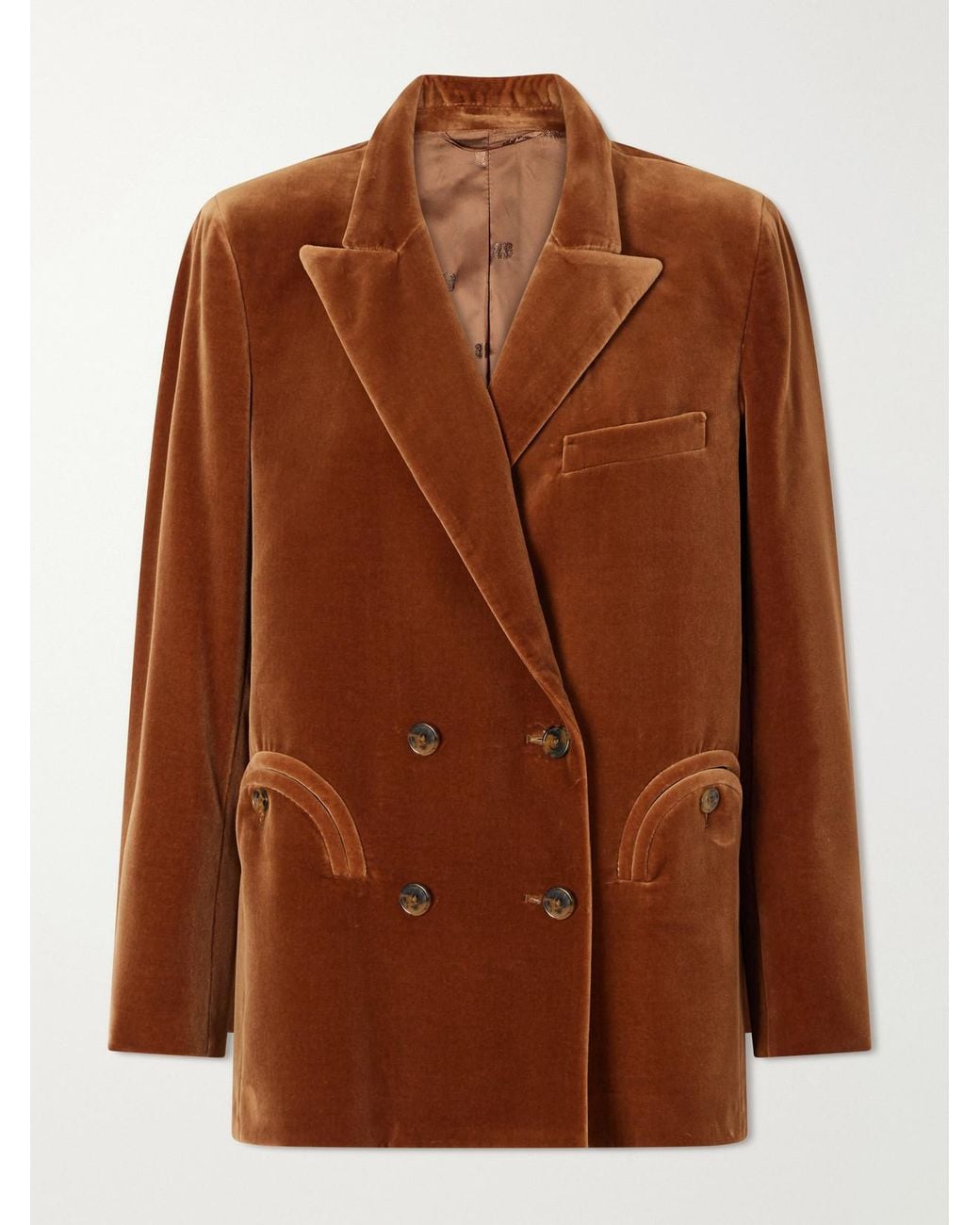Blazé Milano Brown Everynight Cotton-Velvet Blazer