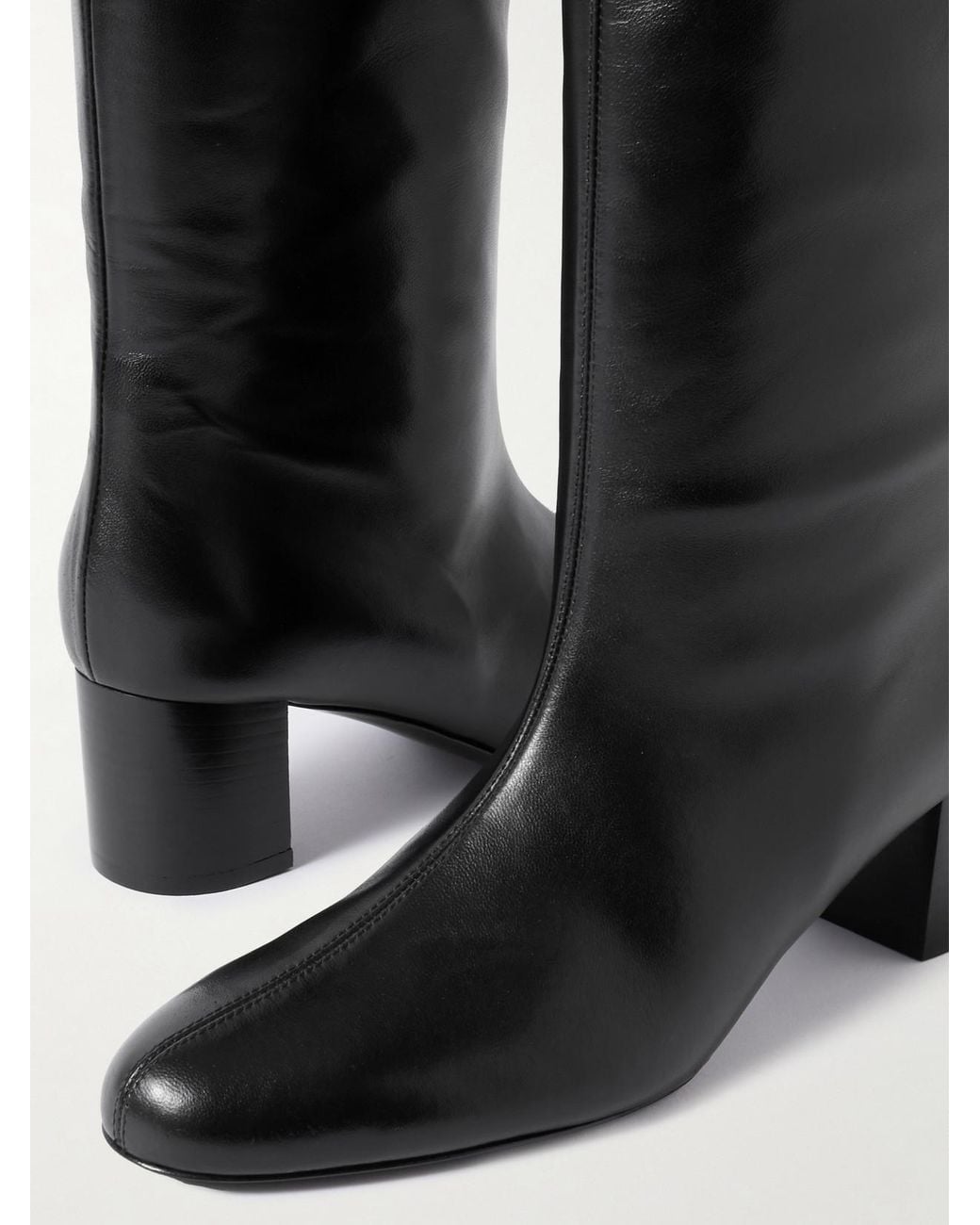 Totême Black Downtown Leather Knee Boots