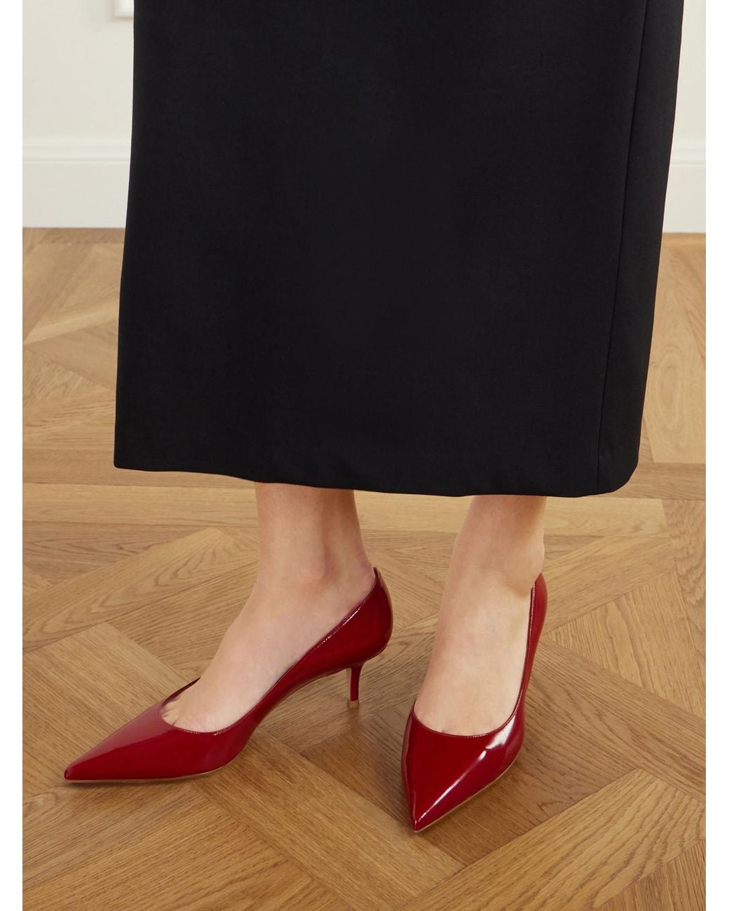Gianvito Rossi Red Gianvito 55 Patent-Leather Pumps