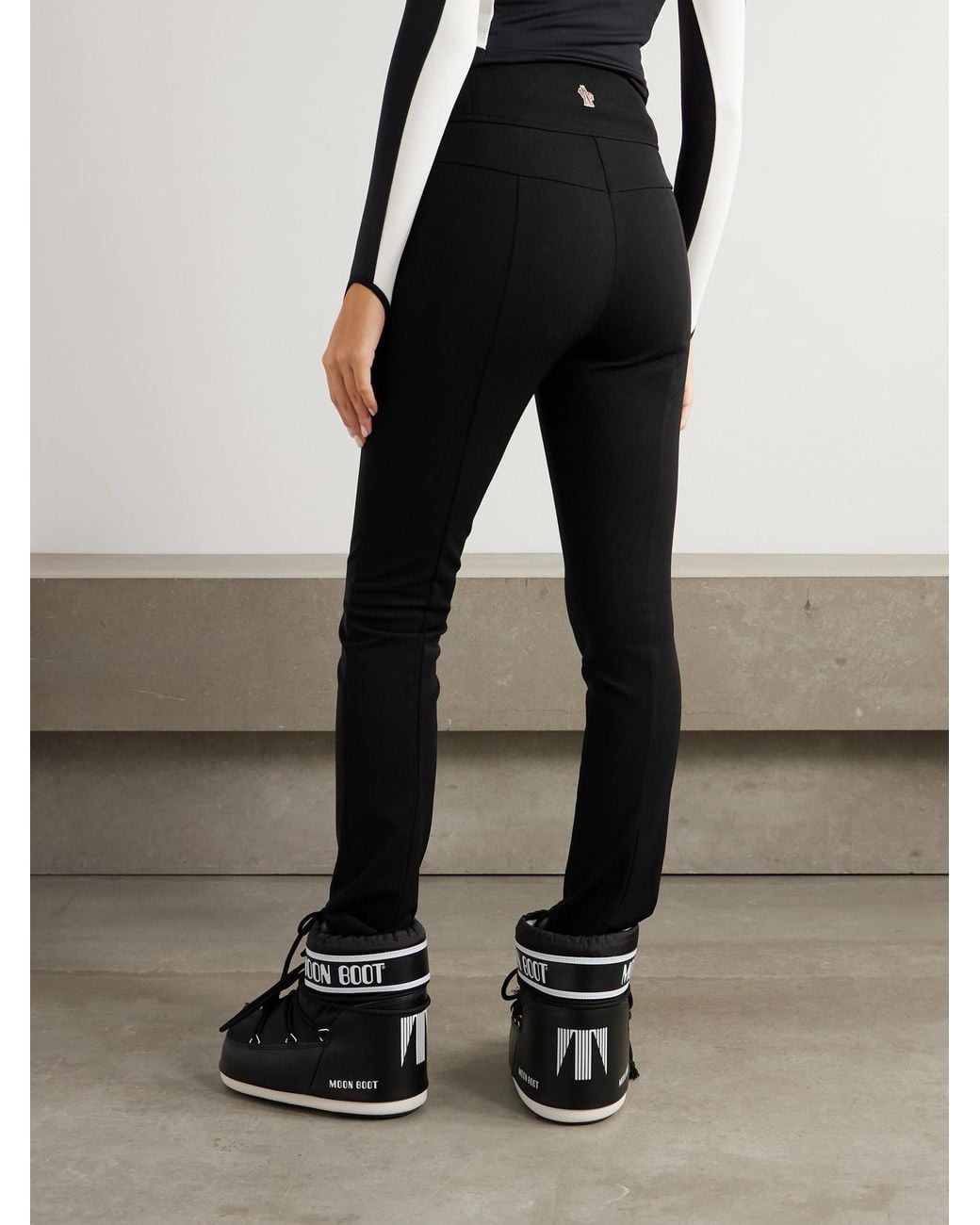 Moncler Black Stretch Polyester Blend Pant