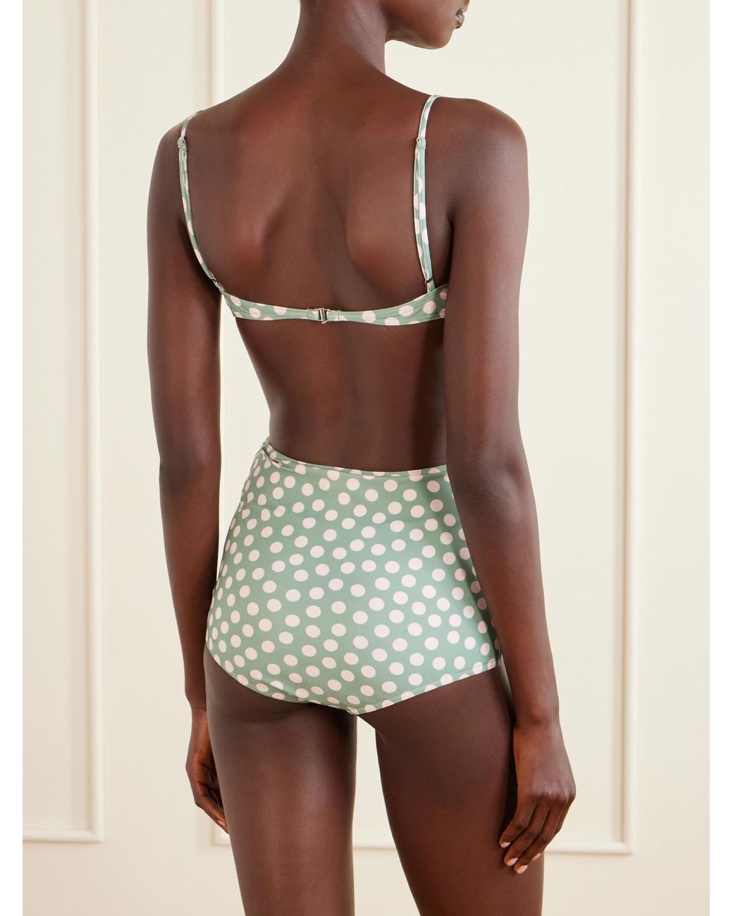 Alaïa Blue Knot-Detailed Polka-Dot Bikini
