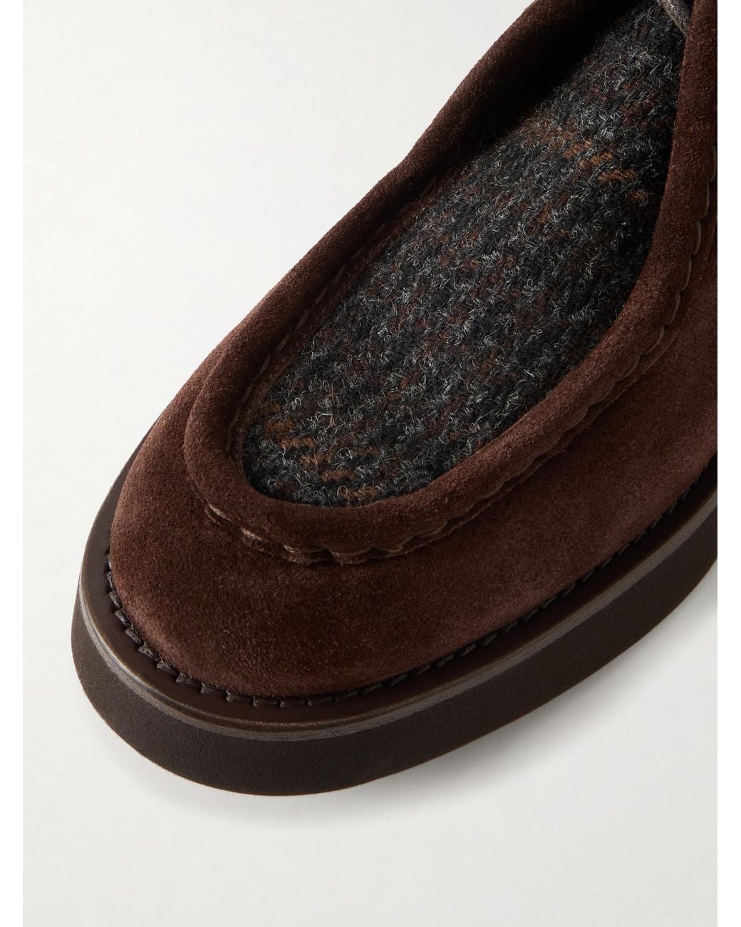 Church's Brown Nelly Wool-Trimmed Suede Brogues