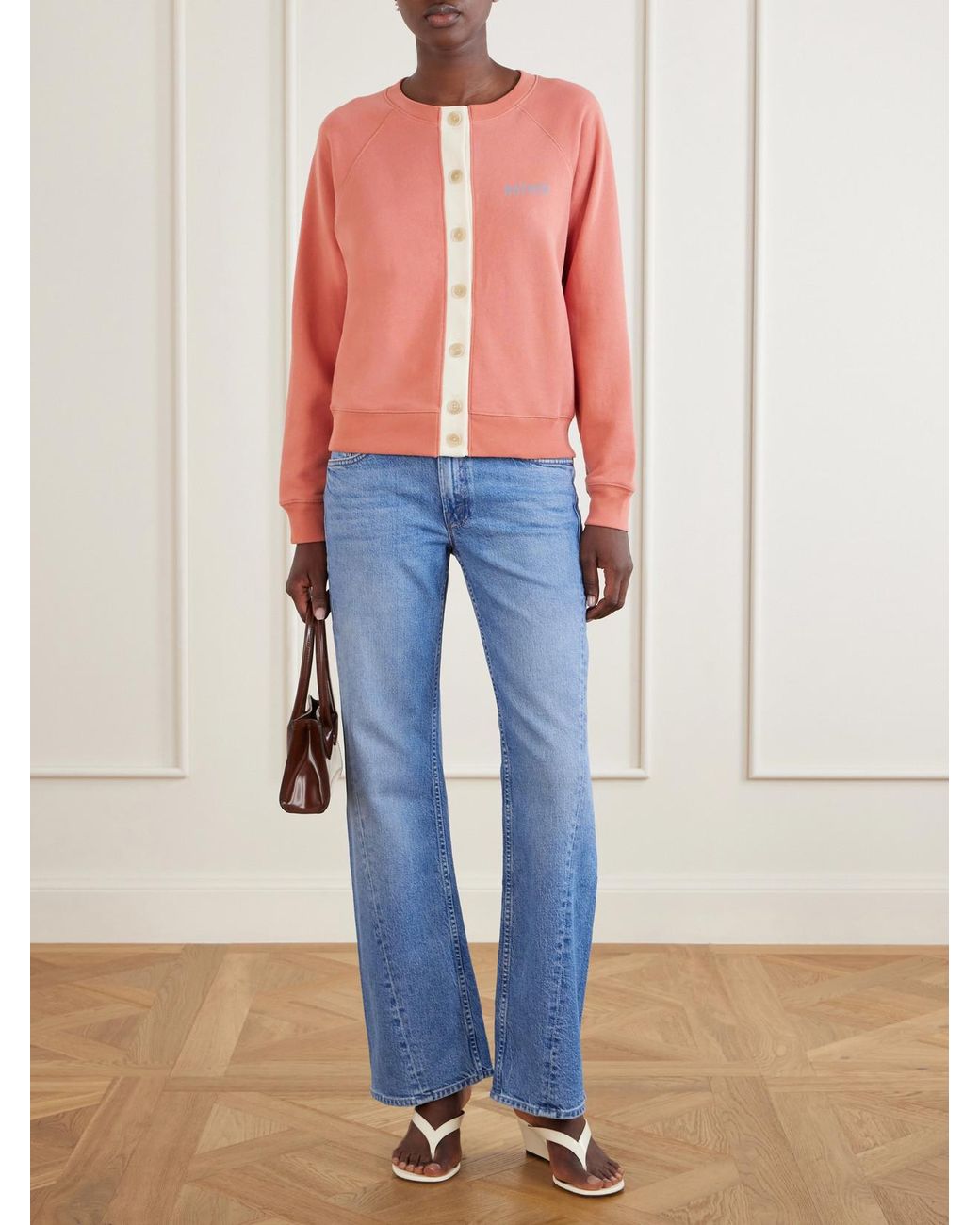 Mother Blue The Bookie Twist Skimp Mid-Rise Flared Jeans