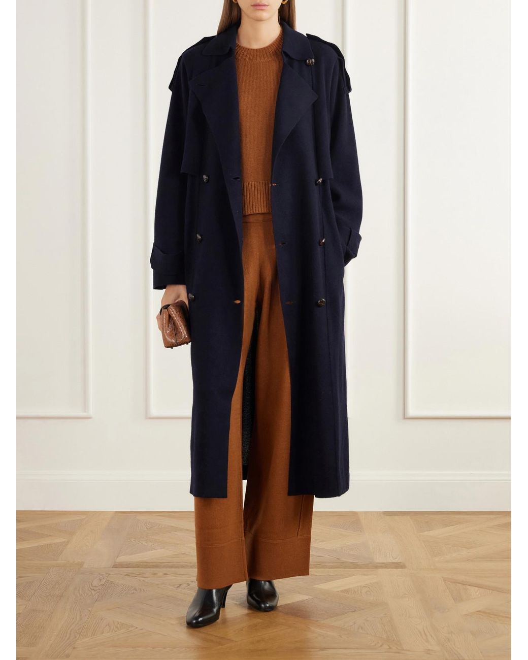 Allude Brown Wool And Cashmere-Blend Sweater