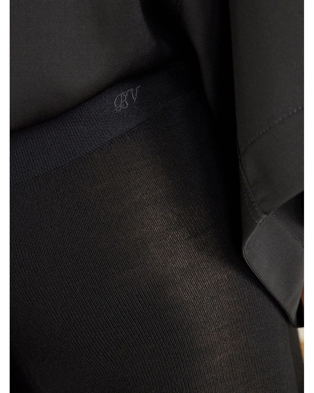 Bottega Veneta Blue Logo-Embroidered Knitted Wool Leggings