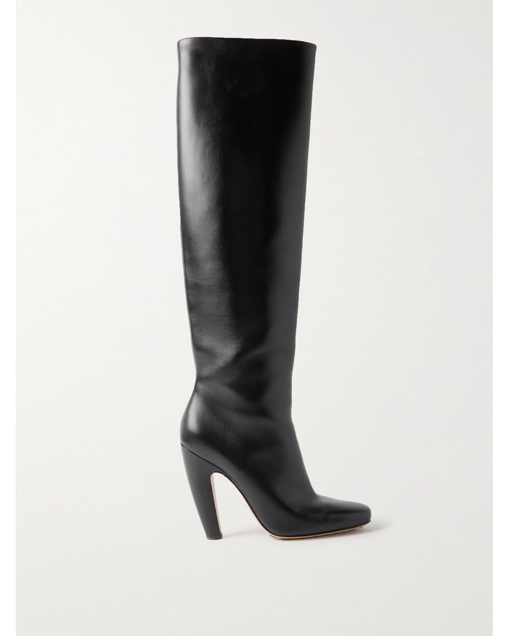 Bottega Veneta Black Leather Canalazzo Boots